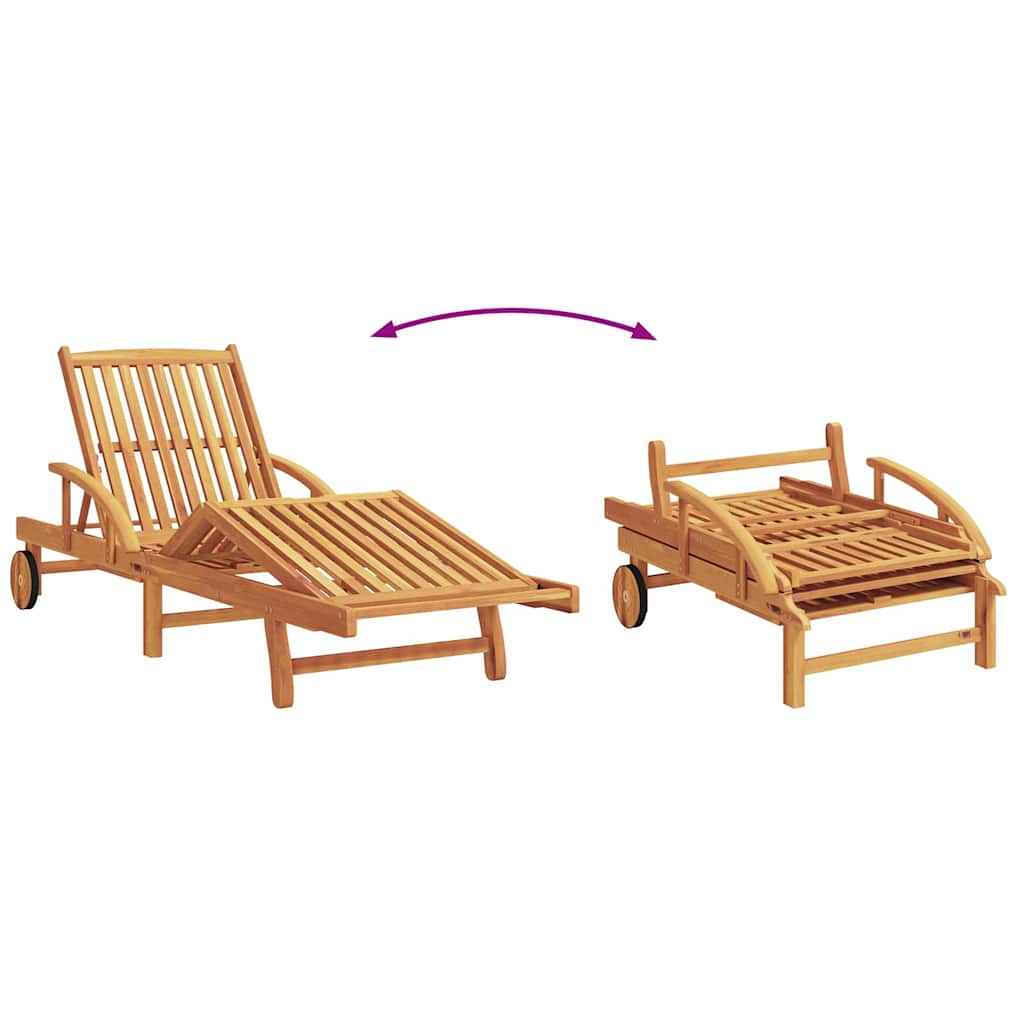 Sonnenliege 2-Person 3 pcs Rot 40 x 40 x 40cm Massivholz Akazie