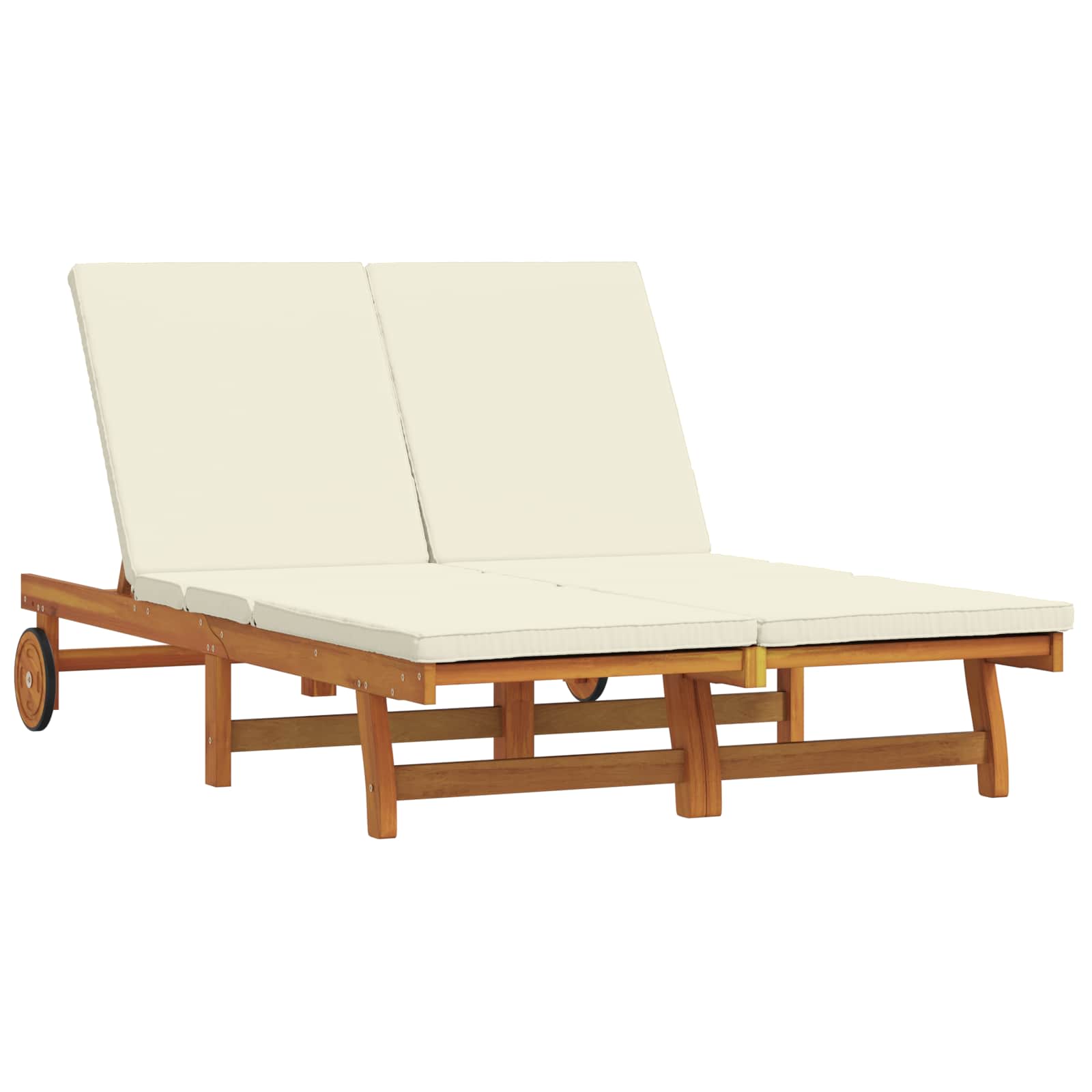 Sonnenliege Braun 125 x 200 x 84 cm Massivholz Akazie