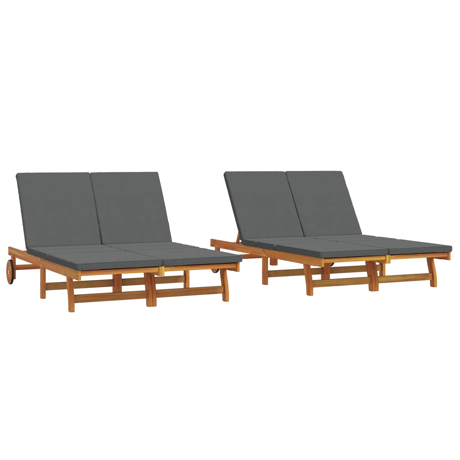 Sonnenliege Braun 125 x 200 x 84 cm Massivholz Akazie