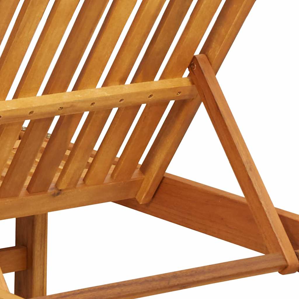 Sonnenliege mit Kissen Braun 125 x 200 x 84cm Massivholz Akazie