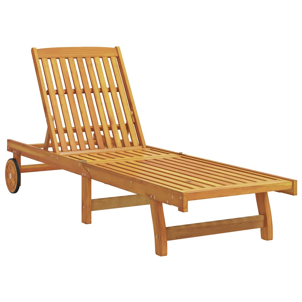 Sonnenliegen 2 Stk. mit Tisch Massivholz Akazie