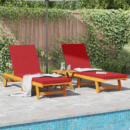 Sonnenliege 3 pcs Braun 40 x 40 x 40cm Massivholz Akazie