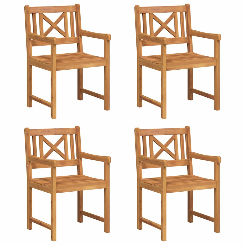 Gartenstühle 4 pcs Natur Massives Akazienholz