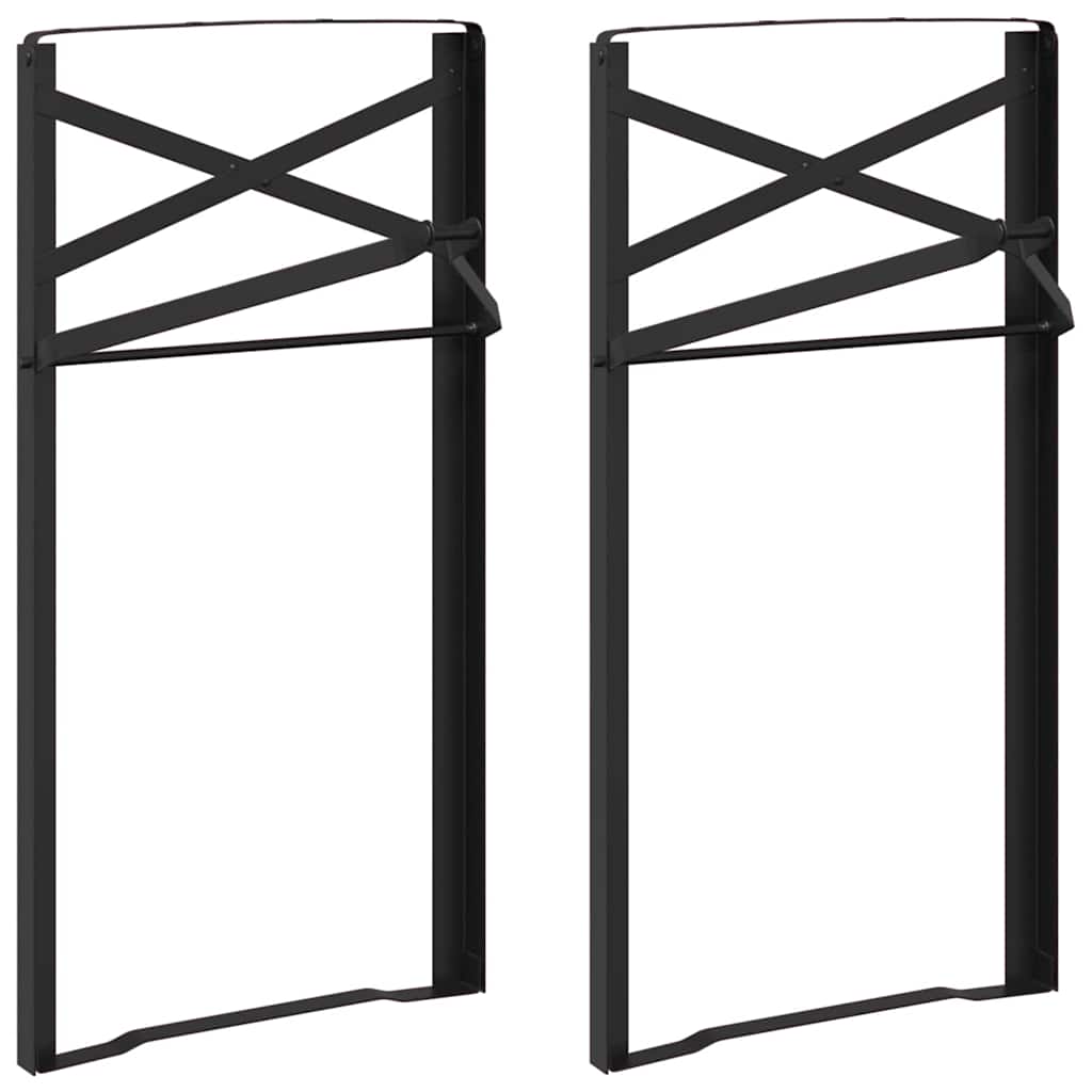 Bier Tischbein 2 stk. Schwarz 39 x 3 x 75 cm