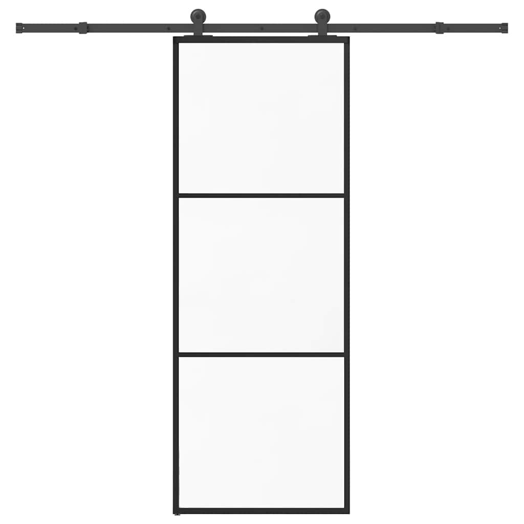 Schiebetür mit Beschlag 76x205 cm ESG-Glas & Aluminium