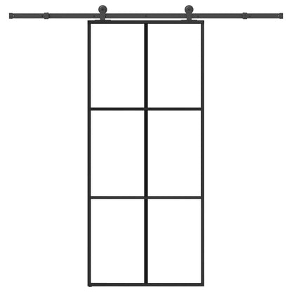 Schiebetür mit Beschlag 90x205 cm ESG-Glas & Aluminium