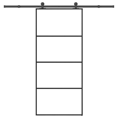 Schiebetür mit Beschlag 90x205 cm ESG-Glas & Aluminium