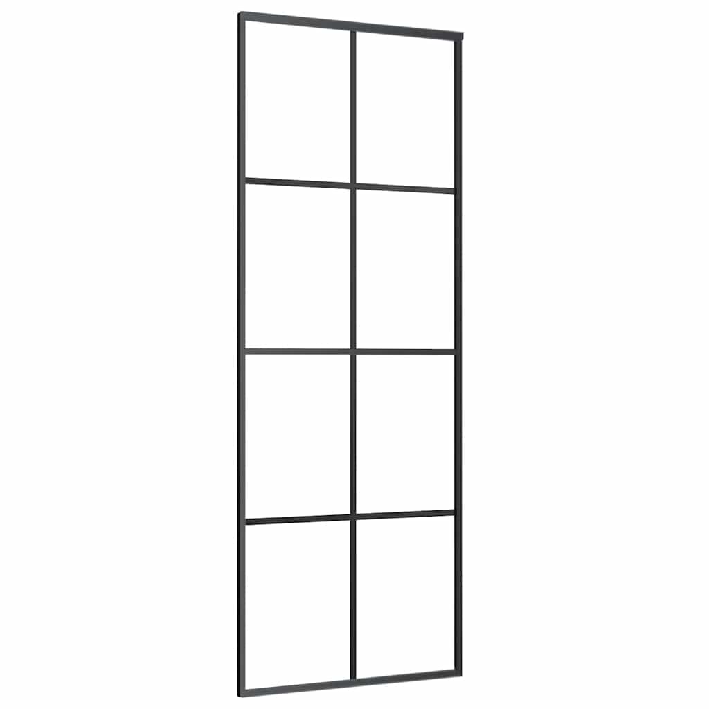 Schiebetür mit Beschlag 76x205 cm ESG-Glas & Aluminium
