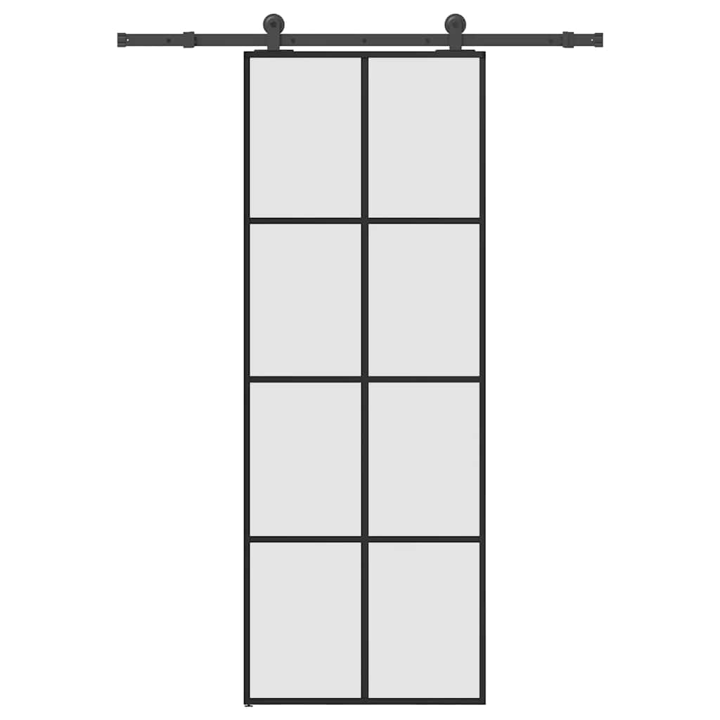Schiebetür mit Beschlag 76x205 cm ESG-Glas & Aluminium