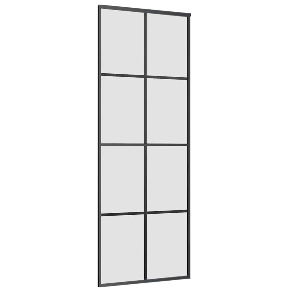 Schiebetür mit Beschlag 76x205 cm ESG-Glas & Aluminium