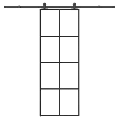 Schiebetür mit Beschlag 76x205 cm ESG-Glas & Aluminium