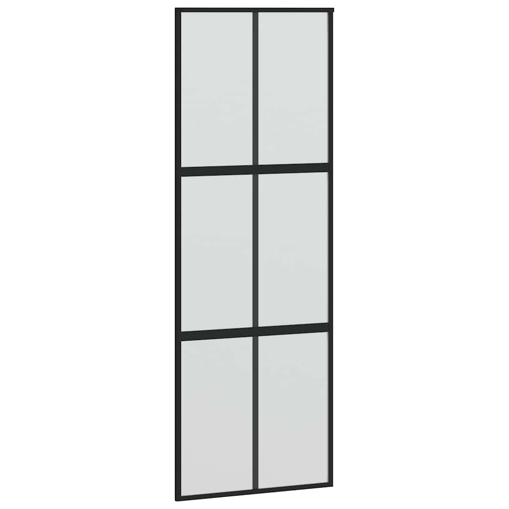 Schiebetür mit Beschlag 90x205 cm Hartglas & Aluminium