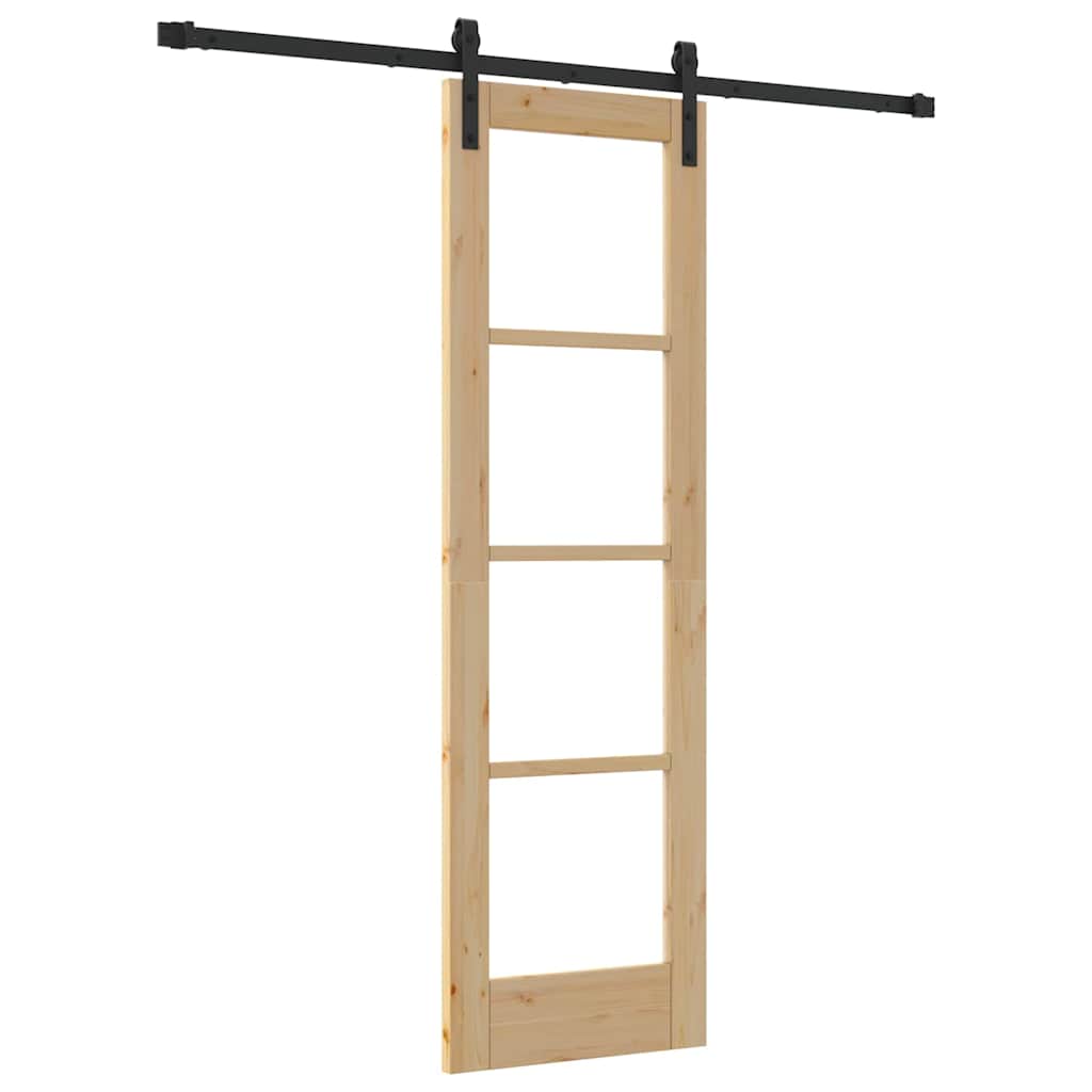 Schiebetür ORKDAL Natur 61 x 198,5 cm Solid Pine Wood and Glass