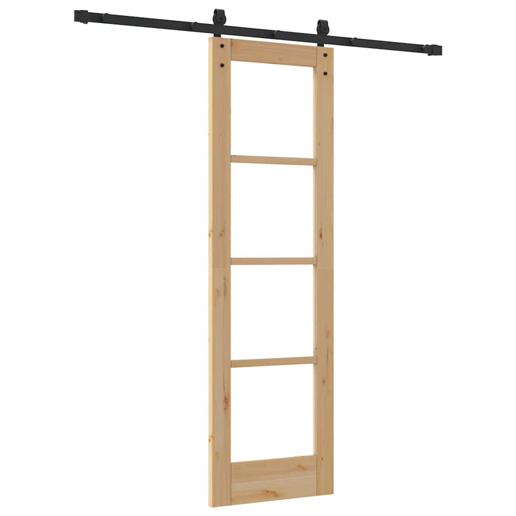 Schiebetür ORKDAL Natur 61 x 198,5 cm Solid Pine Wood and Glass