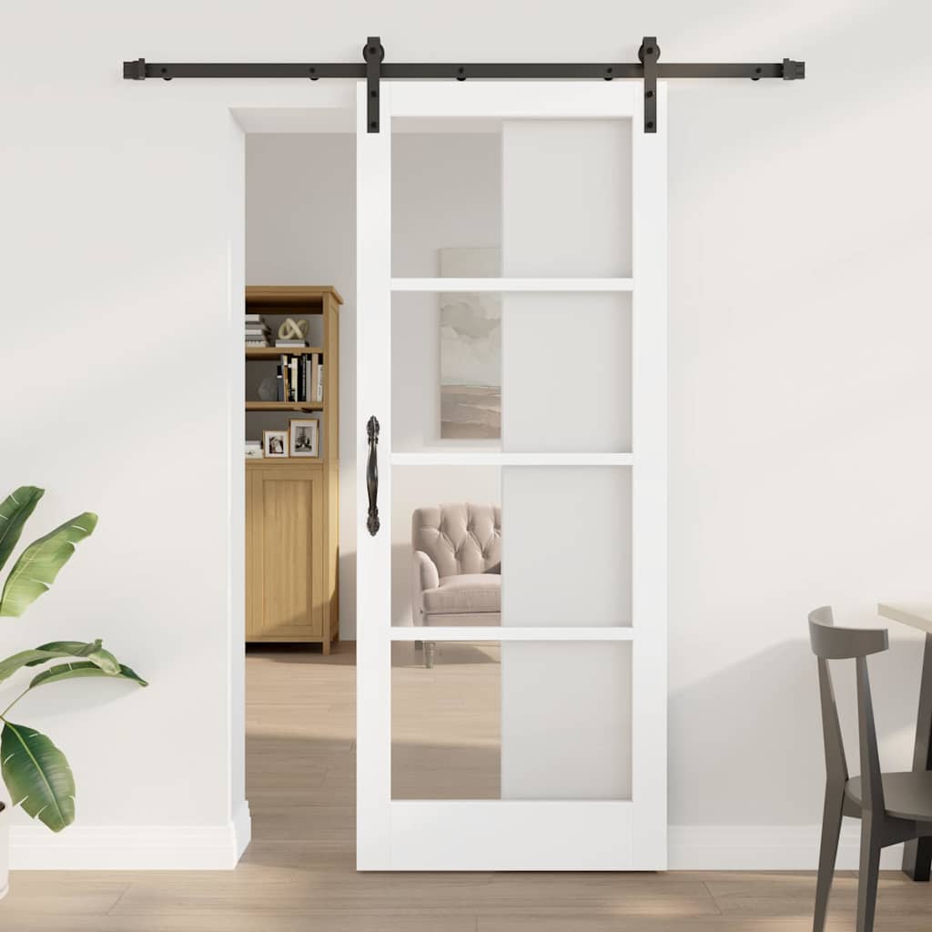 Schiebetür ORKDAL Weiß und Schwarz 83 x 211 cm