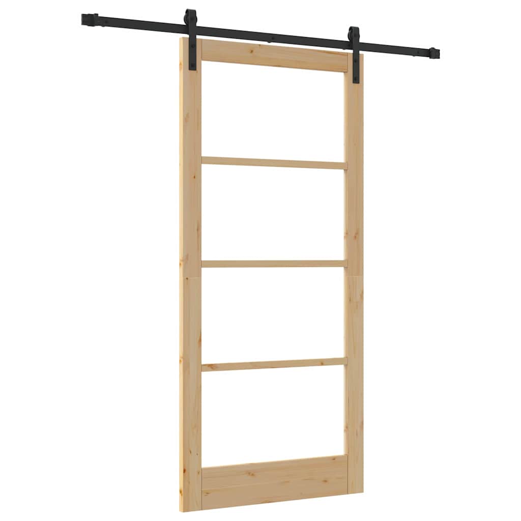 Schiebetür ORKDAL Natürlich und Schwarz 93 x 202 cm