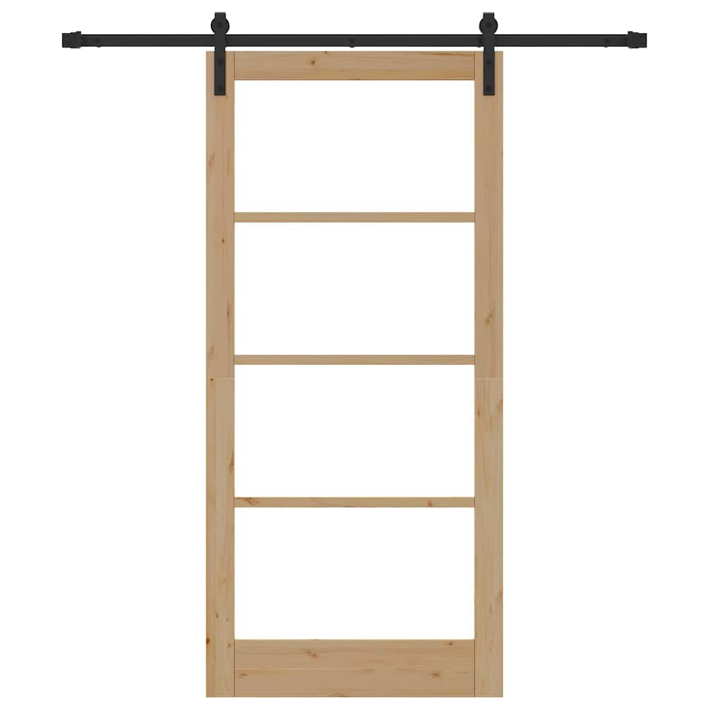 Schiebetür ORKDAL Natürlich und Schwarz 93 x 202 cm