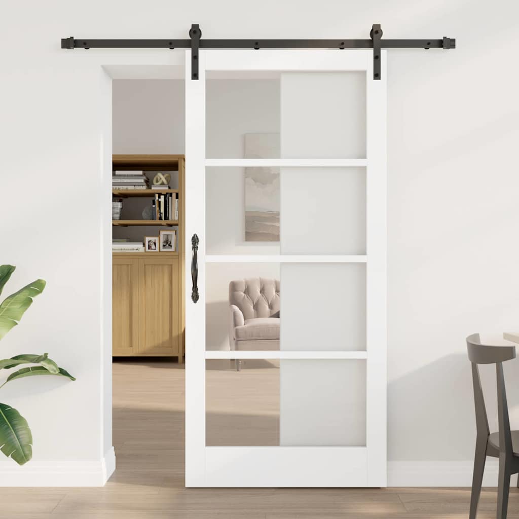Schiebetür ORKDAL Weiß und Schwarz 93 x 202 cm