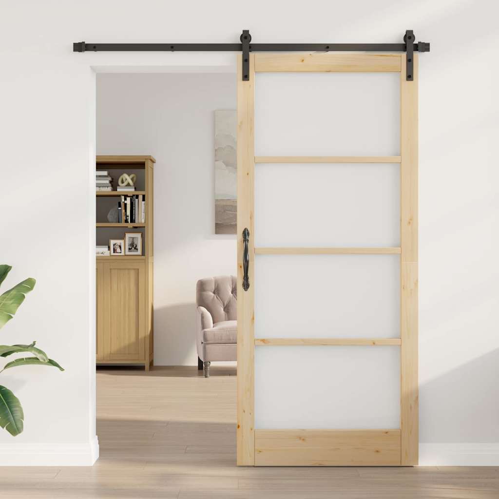 Schiebetür ORKDAL Natürlich und Schwarz 93 x 211 cm