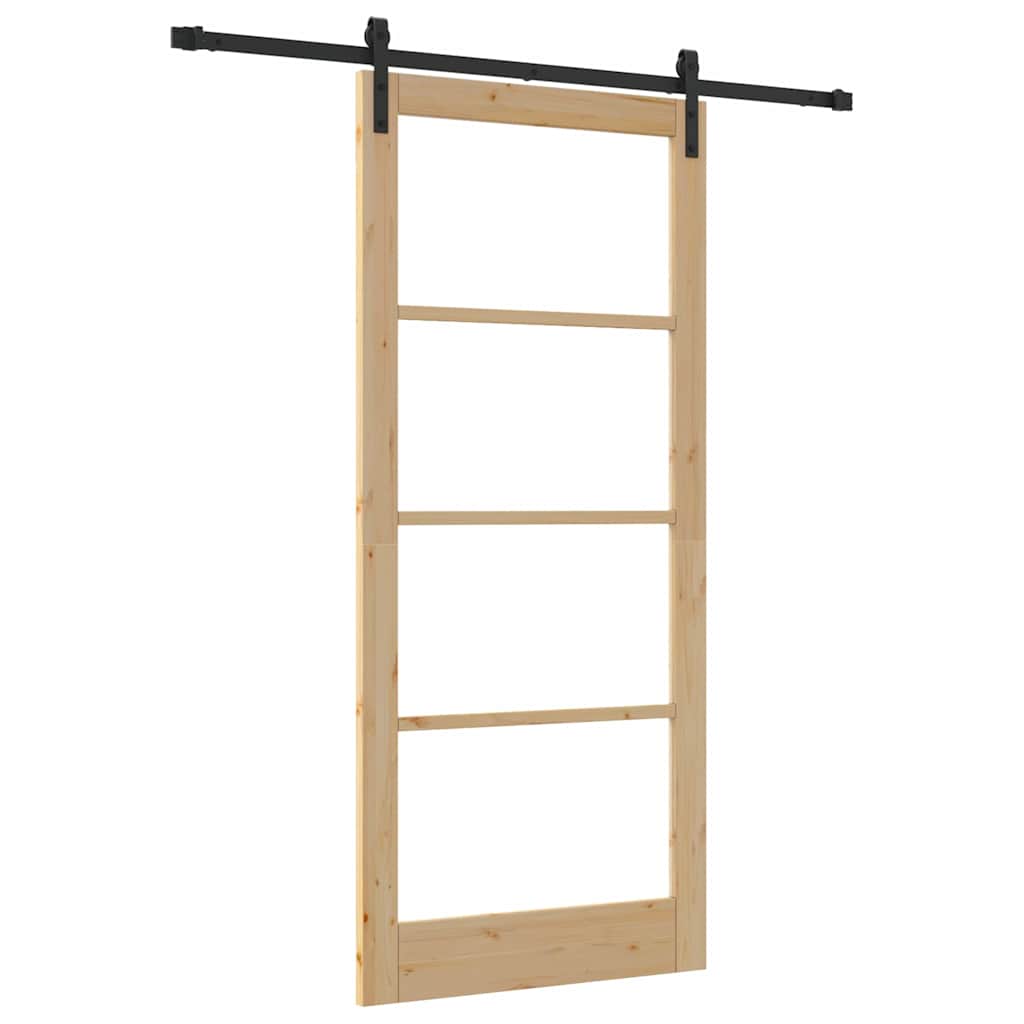 Schiebetür ORKDAL Natürlich und Schwarz 93 x 211 cm