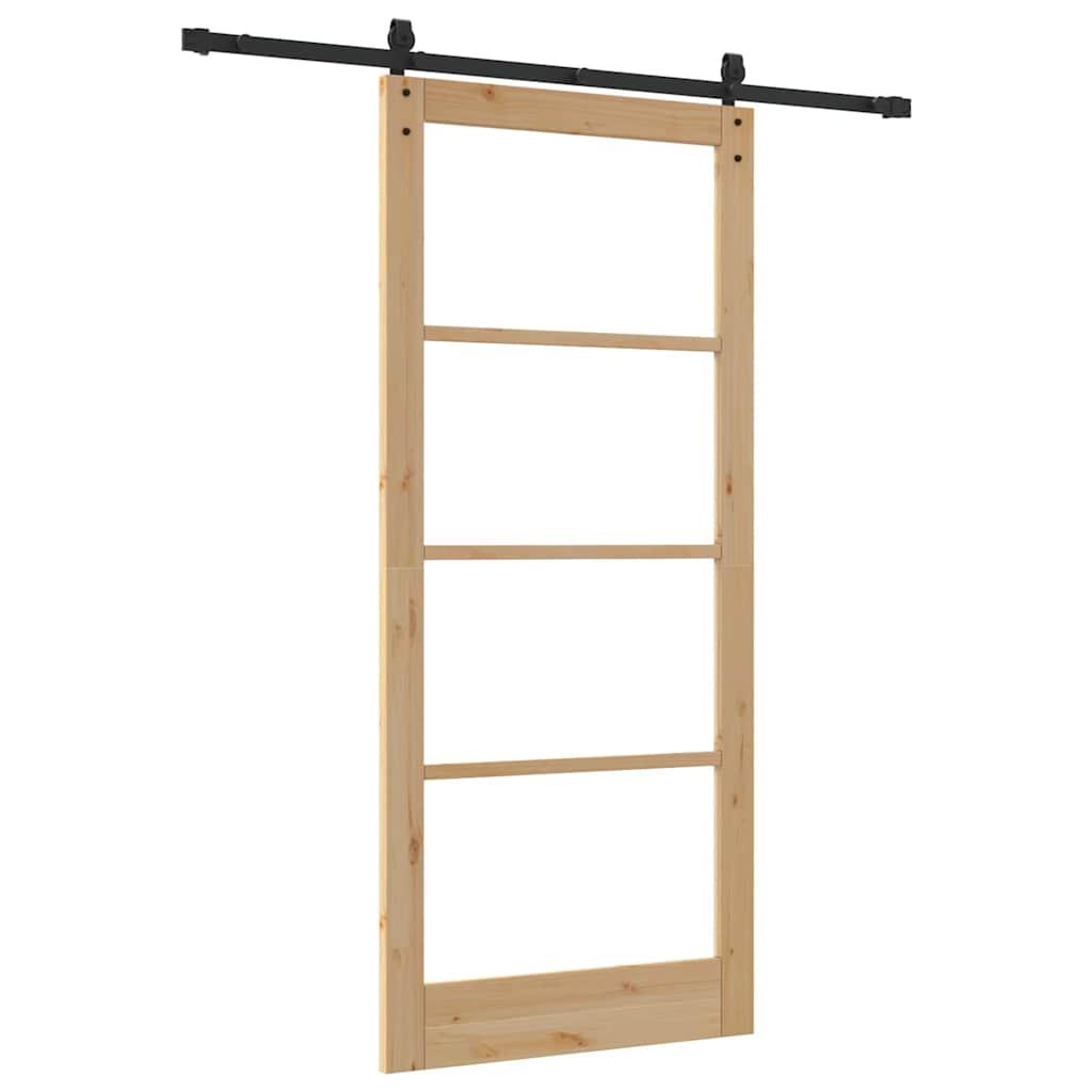 Schiebetür ORKDAL Natürlich und Schwarz 93 x 211 cm