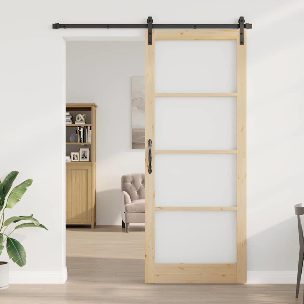 Schiebetür ORKDAL Natürlich und Schwarz 93 x 232 cm
