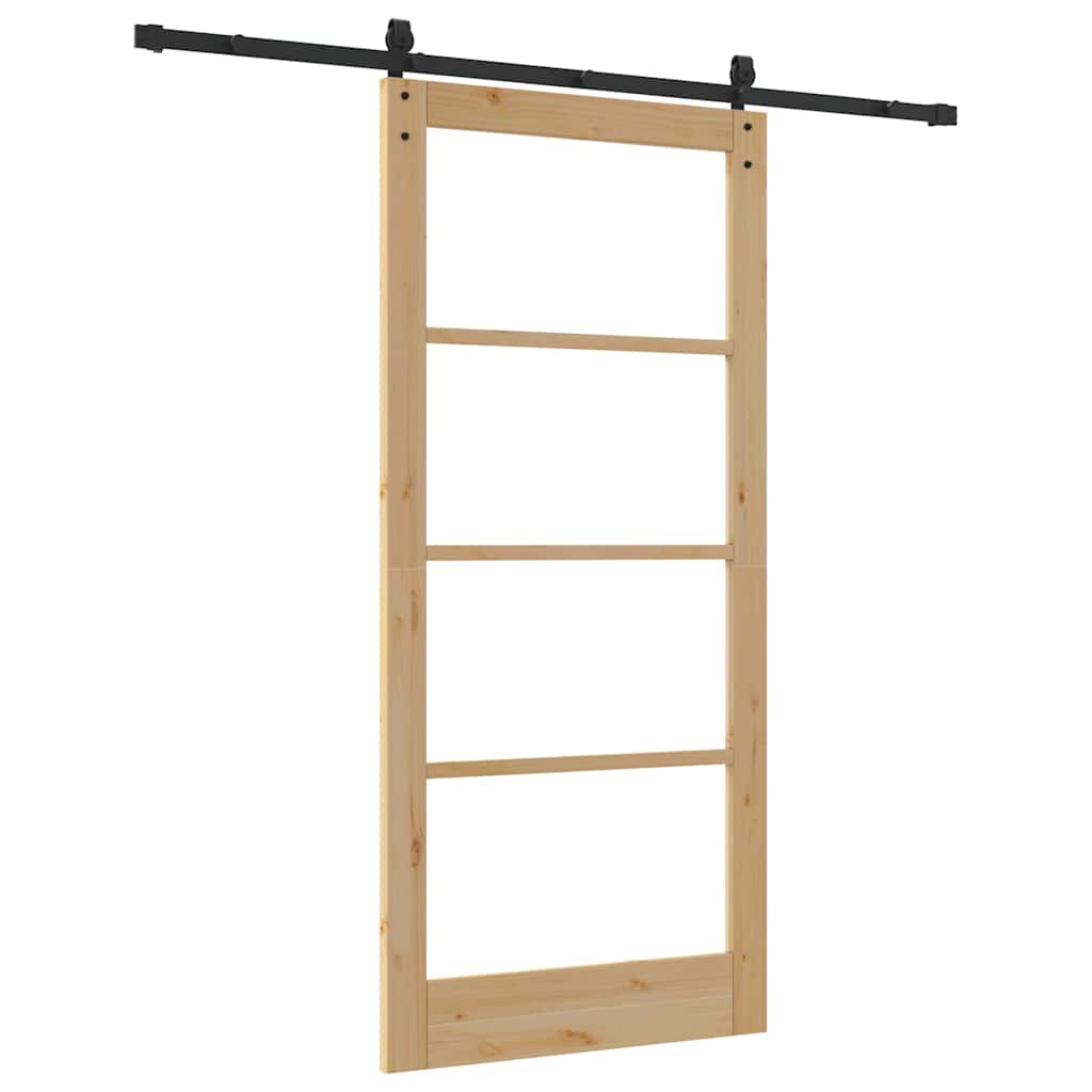 Schiebetür ORKDAL Natürlich und Schwarz 93 x 202 cm