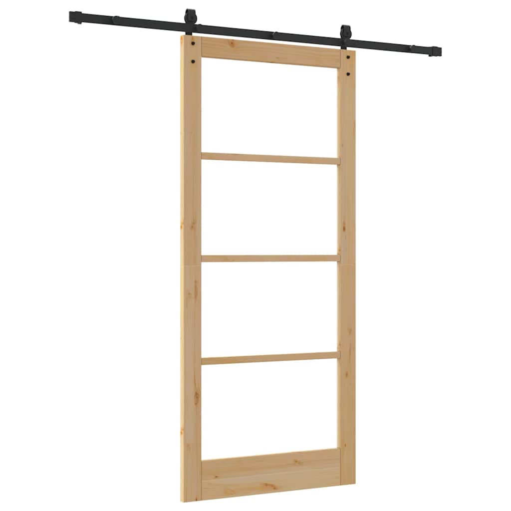 Schiebetür ORKDAL Natürlich und Schwarz 93 x 211 cm