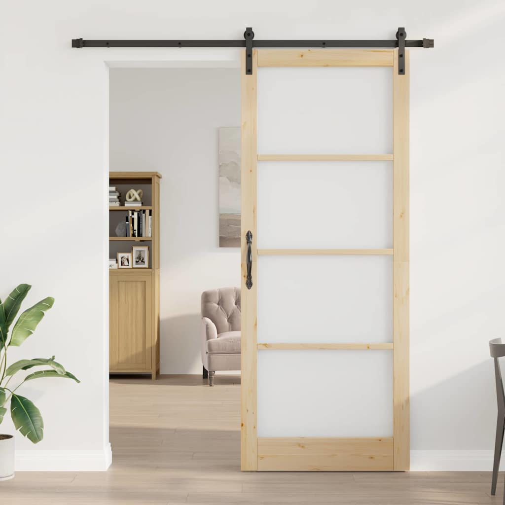 Schiebetür ORKDAL Natürlich und Schwarz 93 x 232 cm