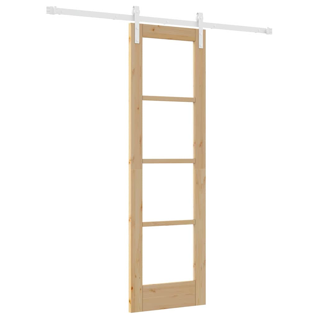 Schiebetür ORKDAL Natur 61 x 198,5 cm Solid Pine Wood and Glass