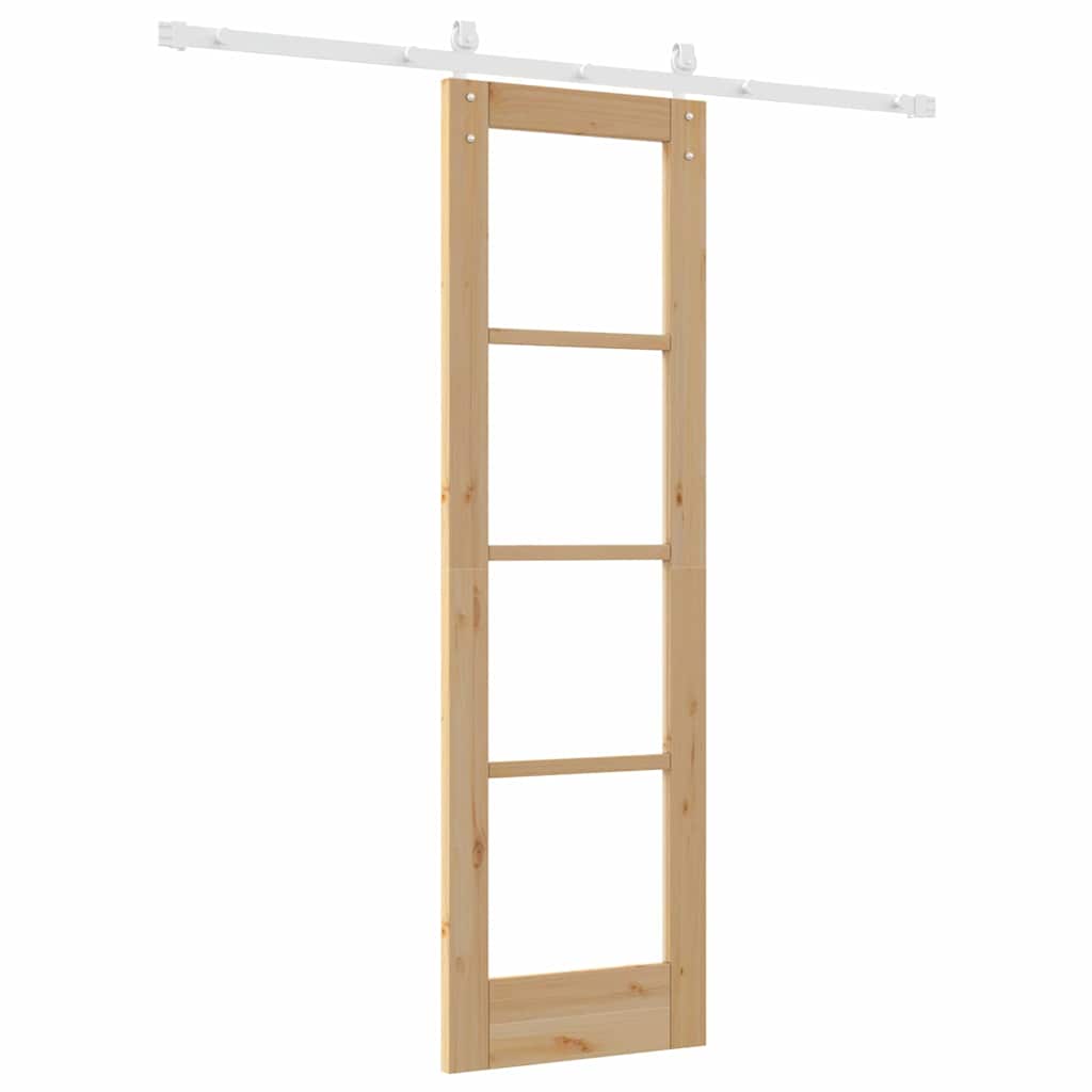 Schiebetür ORKDAL Natur 61 x 198,5 cm Solid Pine Wood and Glass