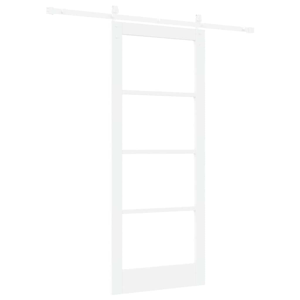 Schiebetür ORKDAL Weiß 83 x 202 cm Solid Pine Wood and Glass