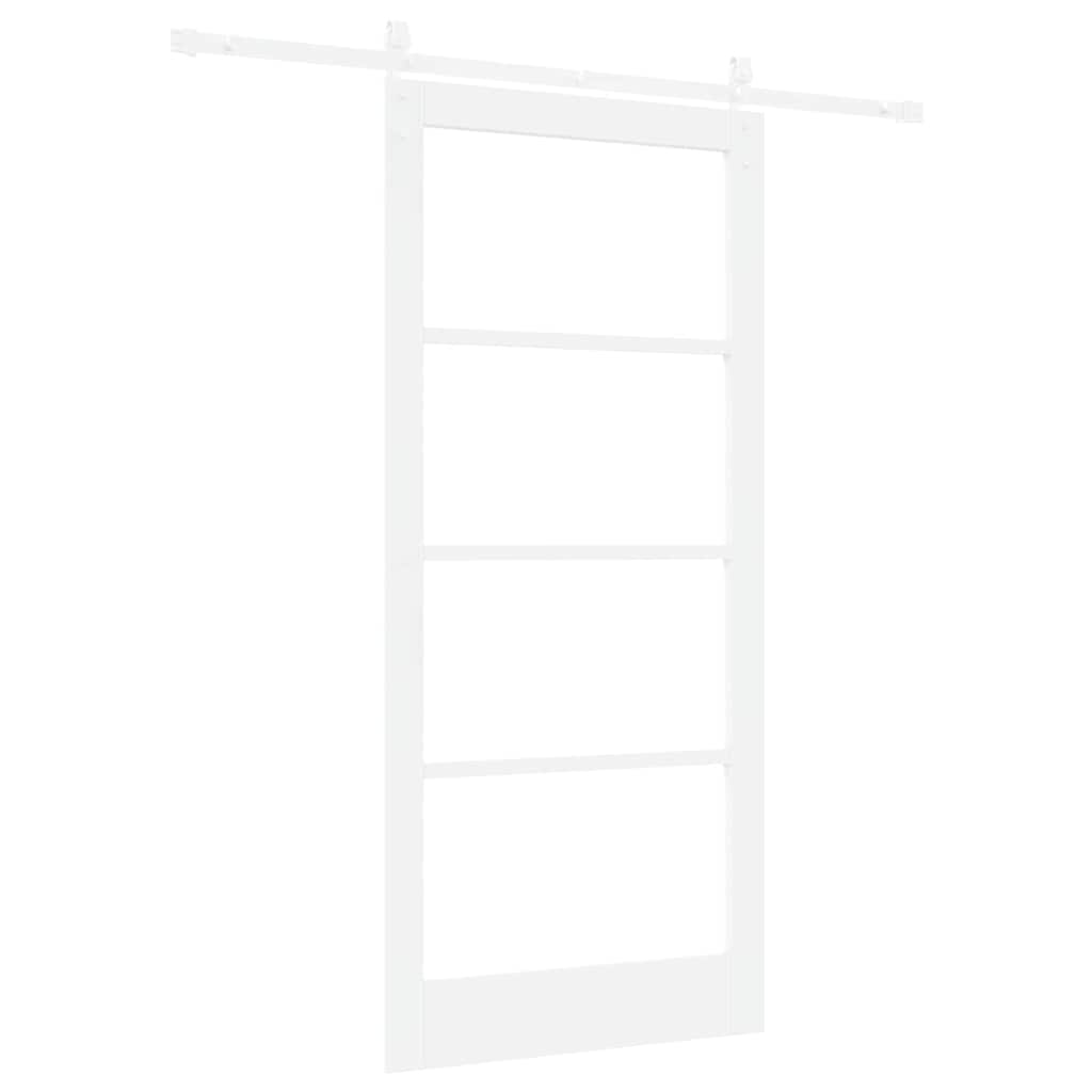 Schiebetür ORKDAL Weiß 93 x 202 cm Solid Pine Wood and Glass
