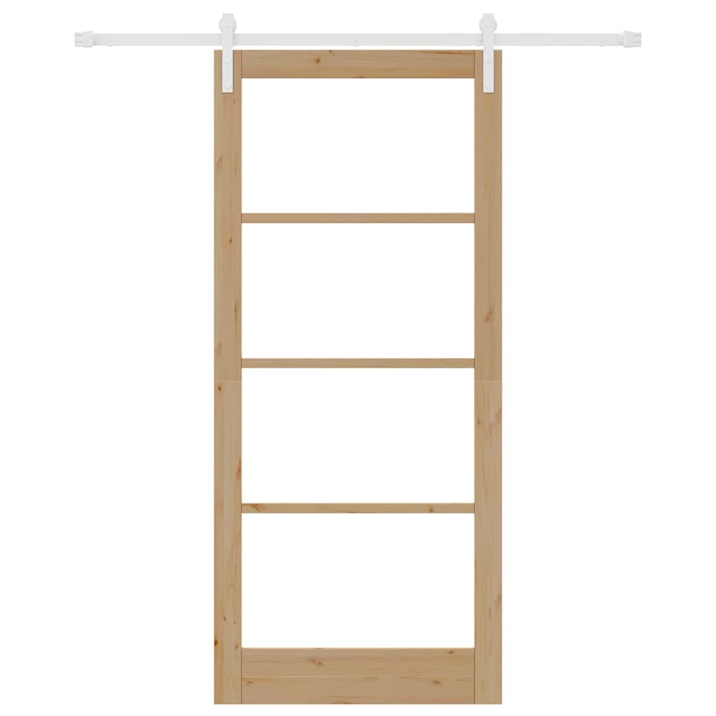Schiebetür ORKDAL Natur 93 x 211 cm Solid Pine Wood and Glass