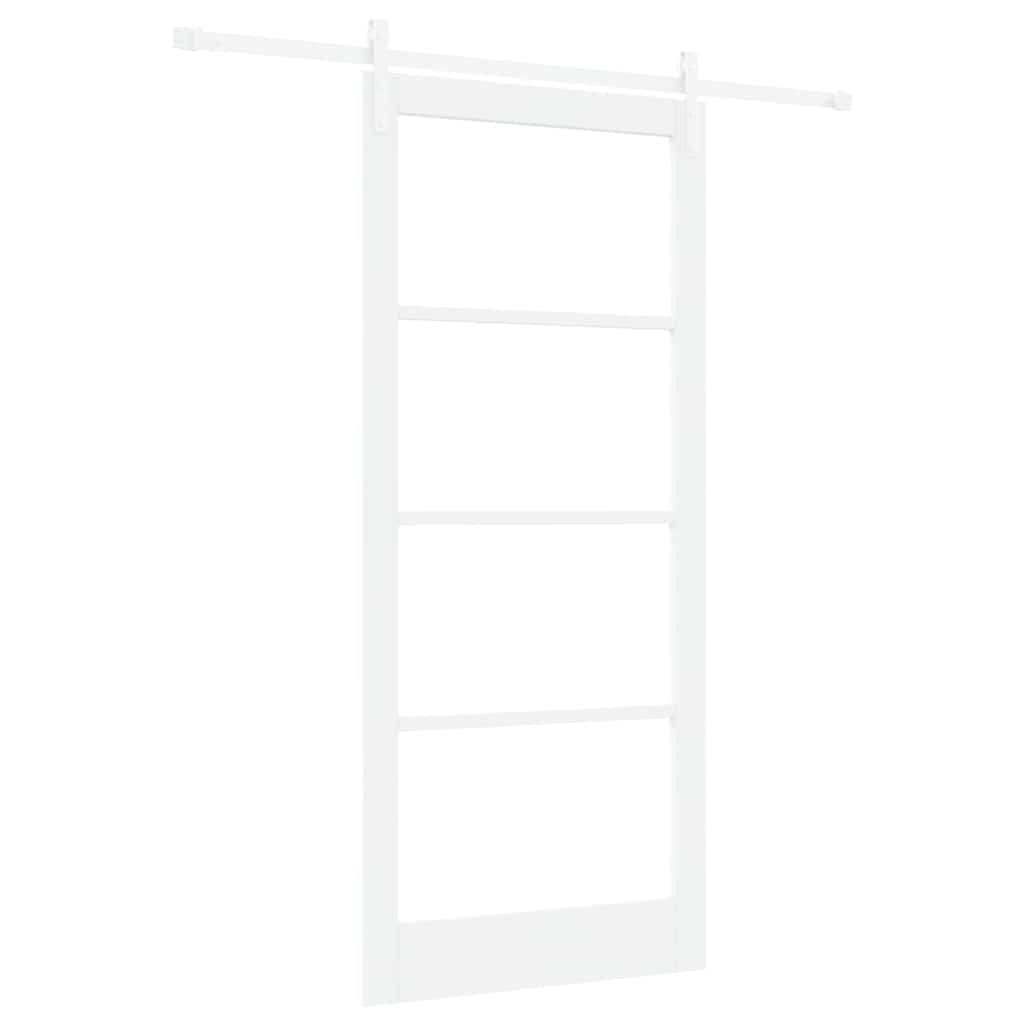 Schiebetür ORKDAL Weiß 93 x 211 cm Solid Pine Wood and Glass