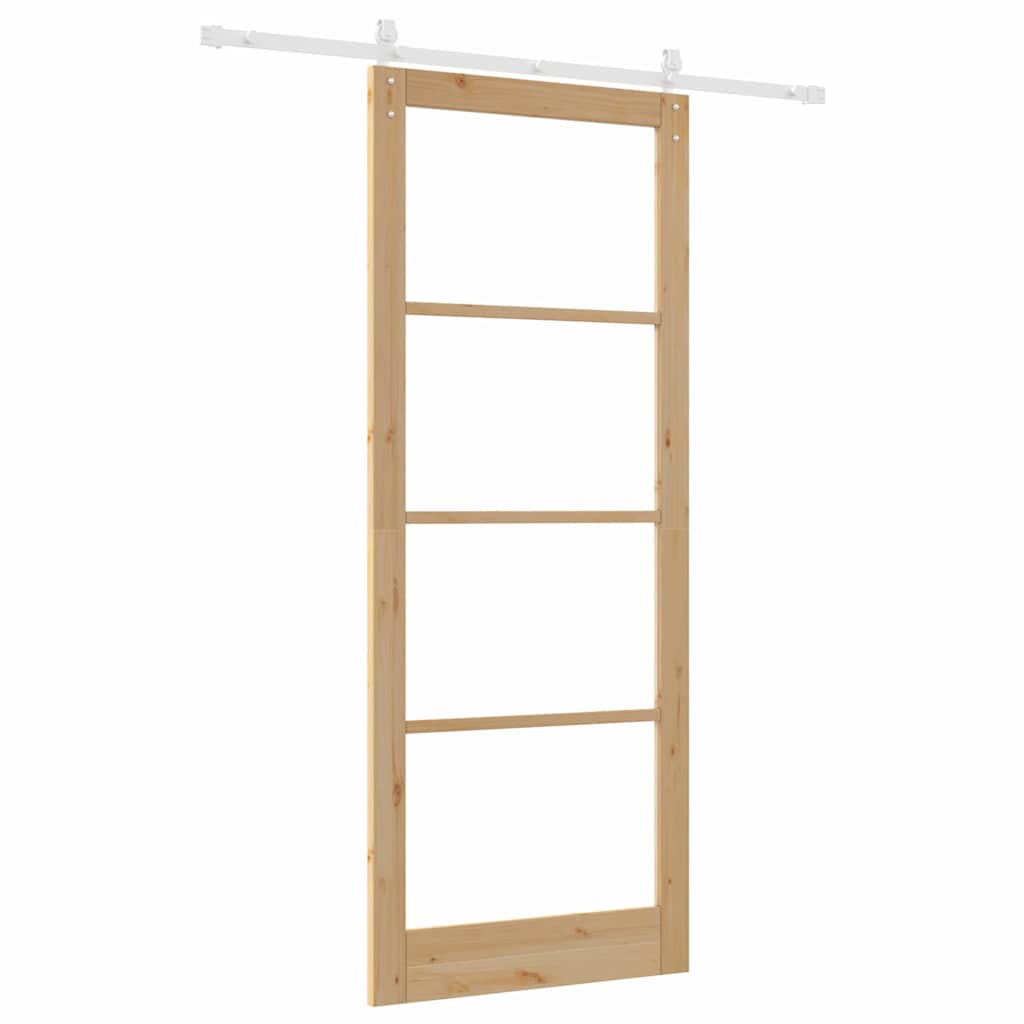 Schiebetür ORKDAL Natur 93 x 232 cm Solid Pine Wood and Glass