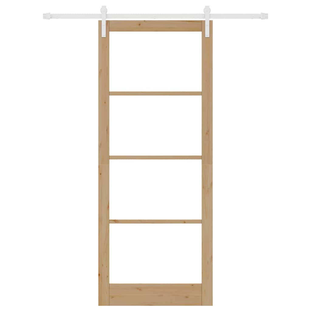 Schiebetür ORKDAL Natur 93 x 232 cm Solid Pine Wood and Glass