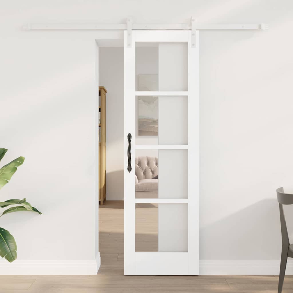 Schiebetür ORKDAL Weiß 61 x 198,5 cm Solid Pine Wood and Glass
