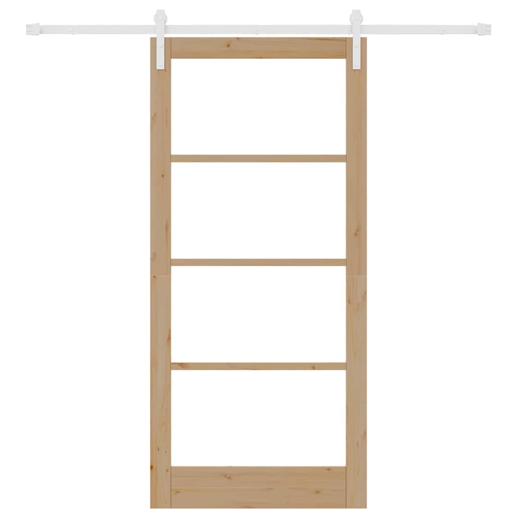 Schiebetür ORKDAL Natur 93 x 202 cm Solid Pine Wood and Glass