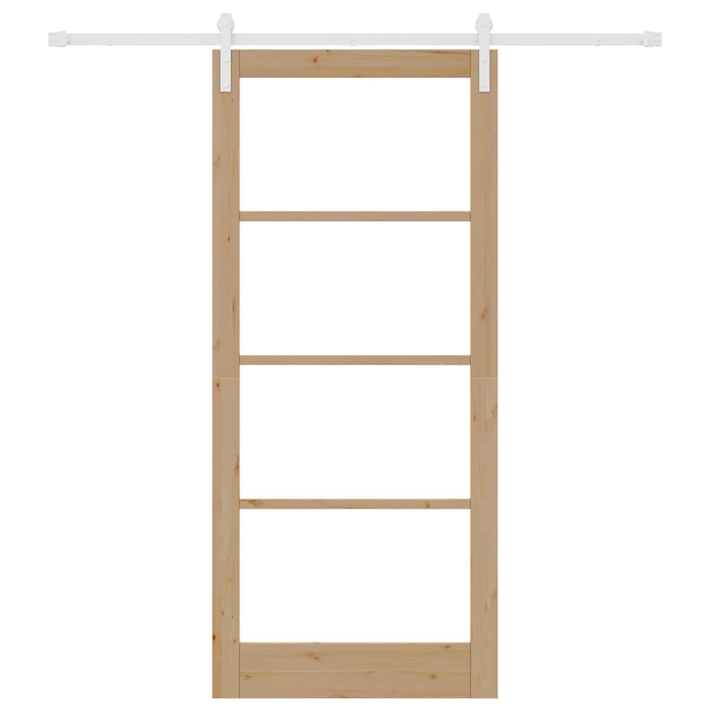 Schiebetür ORKDAL Natur 93 x 211 cm Solid Pine Wood and Glass