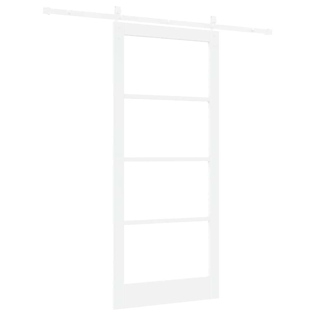 Schiebetür ORKDAL Weiß 93 x 211 cm Solid Pine Wood and Glass