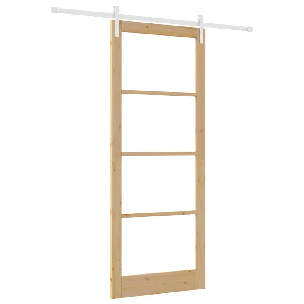 Schiebetür ORKDAL Natur 93 x 232 cm Solid Pine Wood and Glass