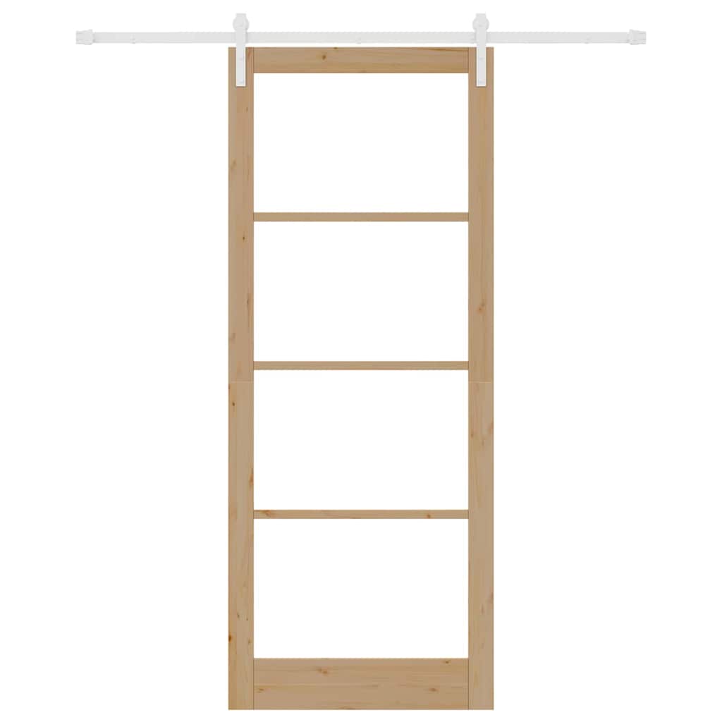 Schiebetür ORKDAL Natur 93 x 232 cm Solid Pine Wood and Glass