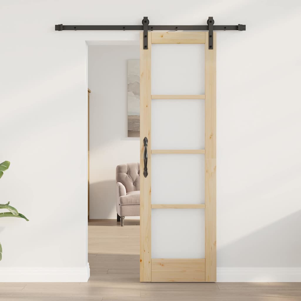 Schiebetür ORKDAL Natur 61 x 198,5 cm Solid Pine Wood and Glass