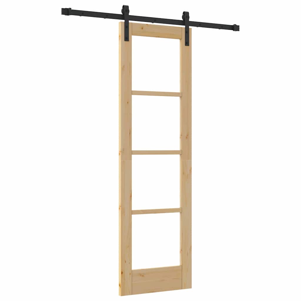Schiebetür ORKDAL Natur 61 x 198,5 cm Solid Pine Wood and Glass