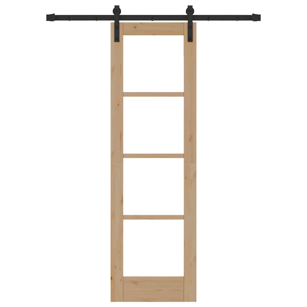 Schiebetür ORKDAL Natur 61 x 198,5 cm Solid Pine Wood and Glass