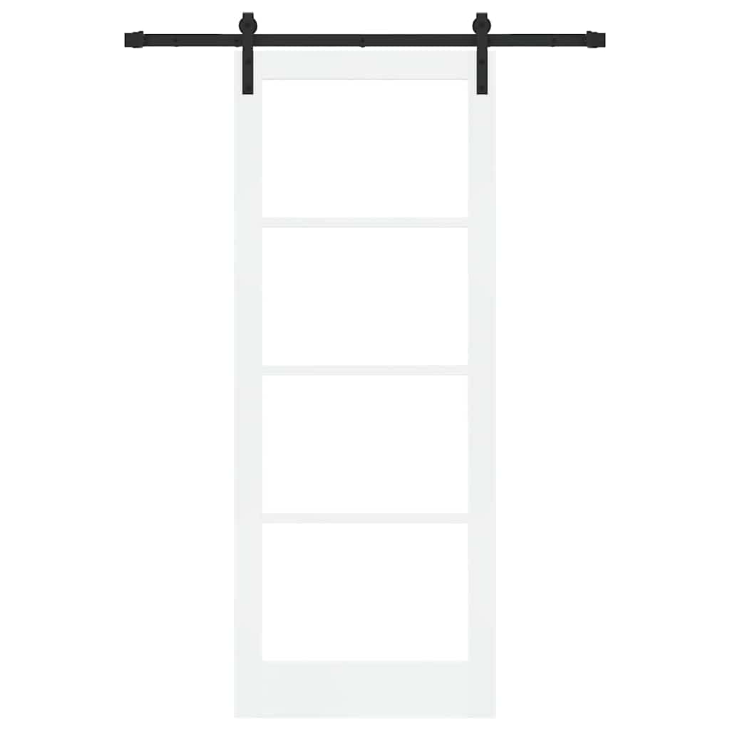 Schiebetür ORKDAL Weiß 83 x 211 cm Solid Pine Wood and Glass