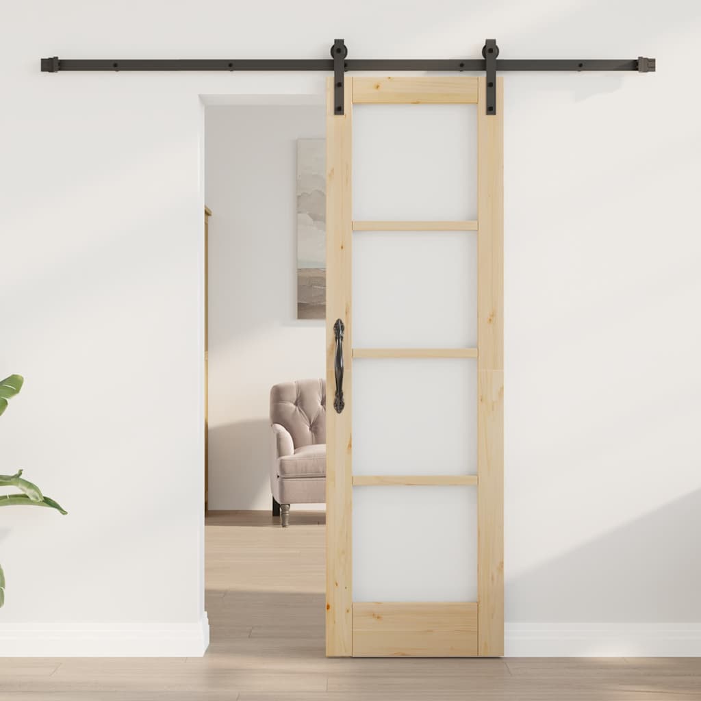 Schiebetür ORKDAL Natur 61 x 198,5 cm Solid Pine Wood and Glass