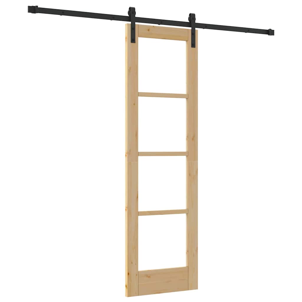 Schiebetür ORKDAL Natur 61 x 198,5 cm Solid Pine Wood and Glass