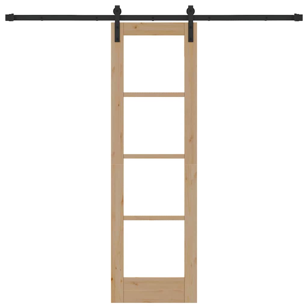 Schiebetür ORKDAL Natur 61 x 198,5 cm Solid Pine Wood and Glass